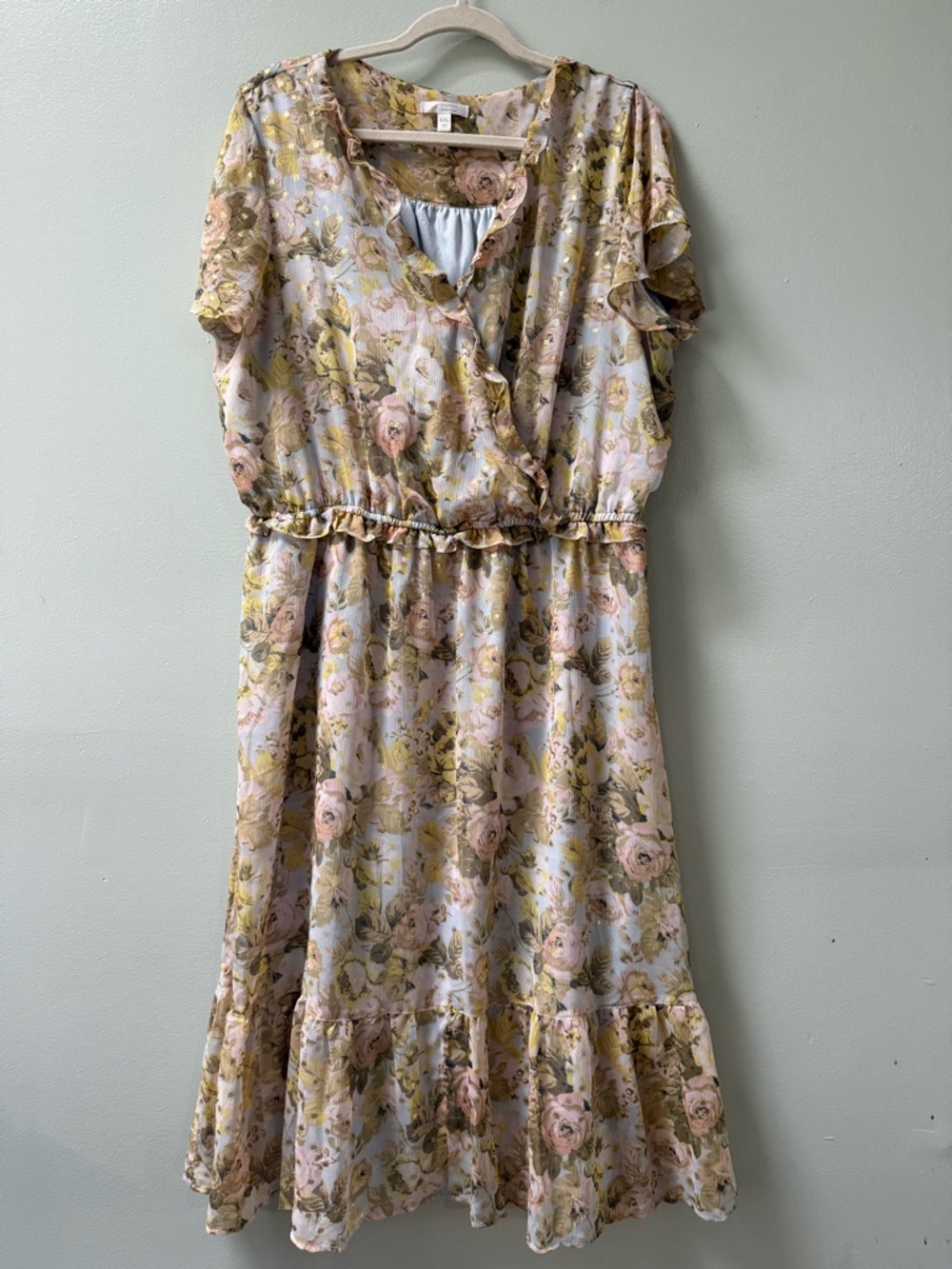 LC Lauren Conrad Floral Dress XXL – Cottagecore Romantic Summer Garden - Picture 2 of 6